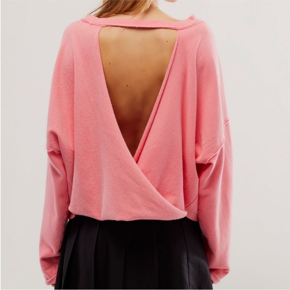 NWT Free People See You Tonight Pullover Camellia Pink Rose - Picture 3 of 6